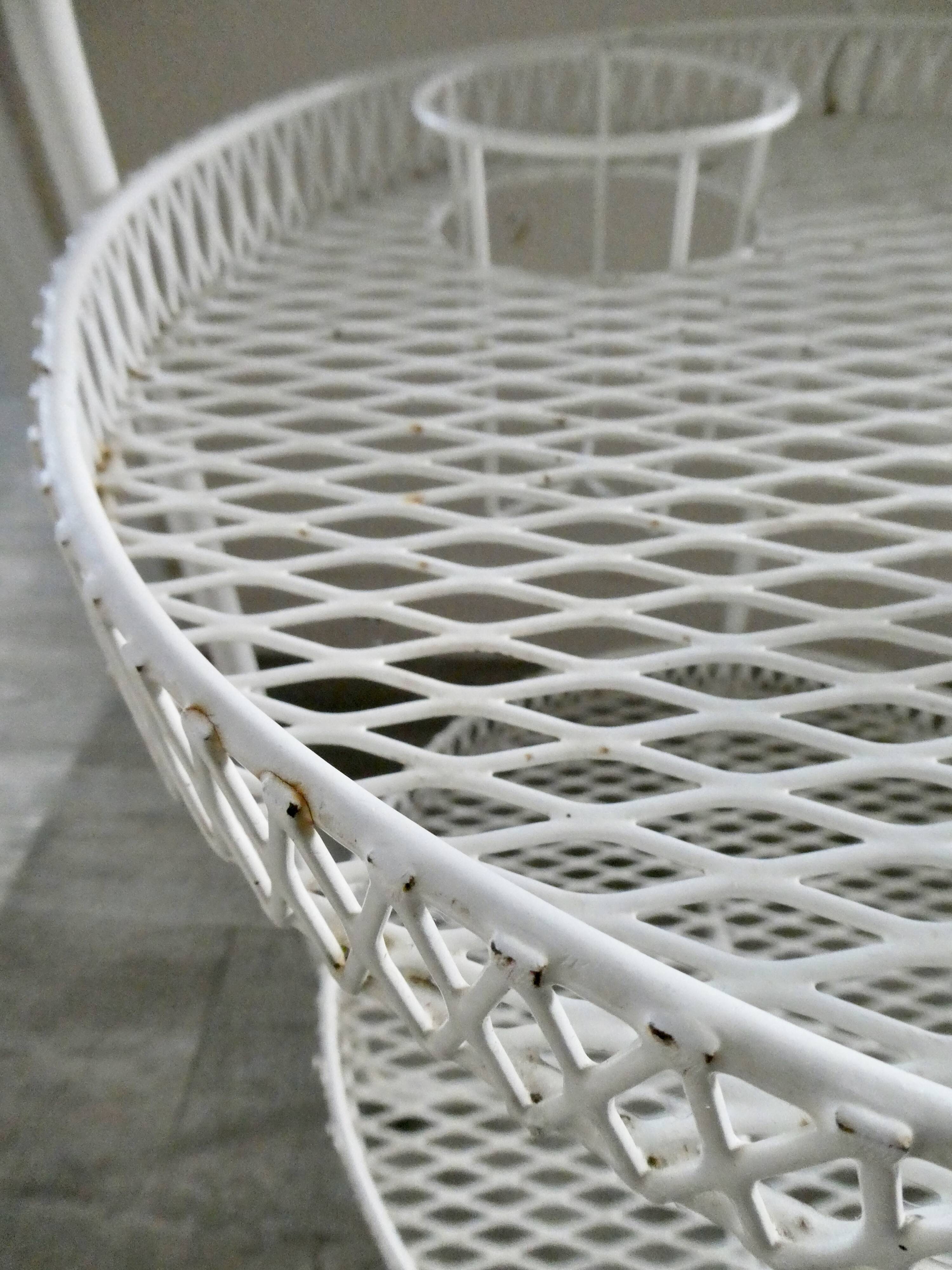 1950s white expanded metal portable bar