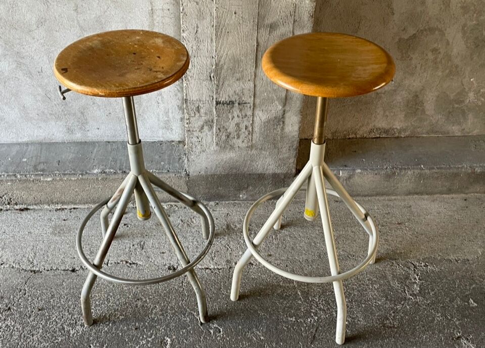 Pair of BAO workshop stools, 1950s