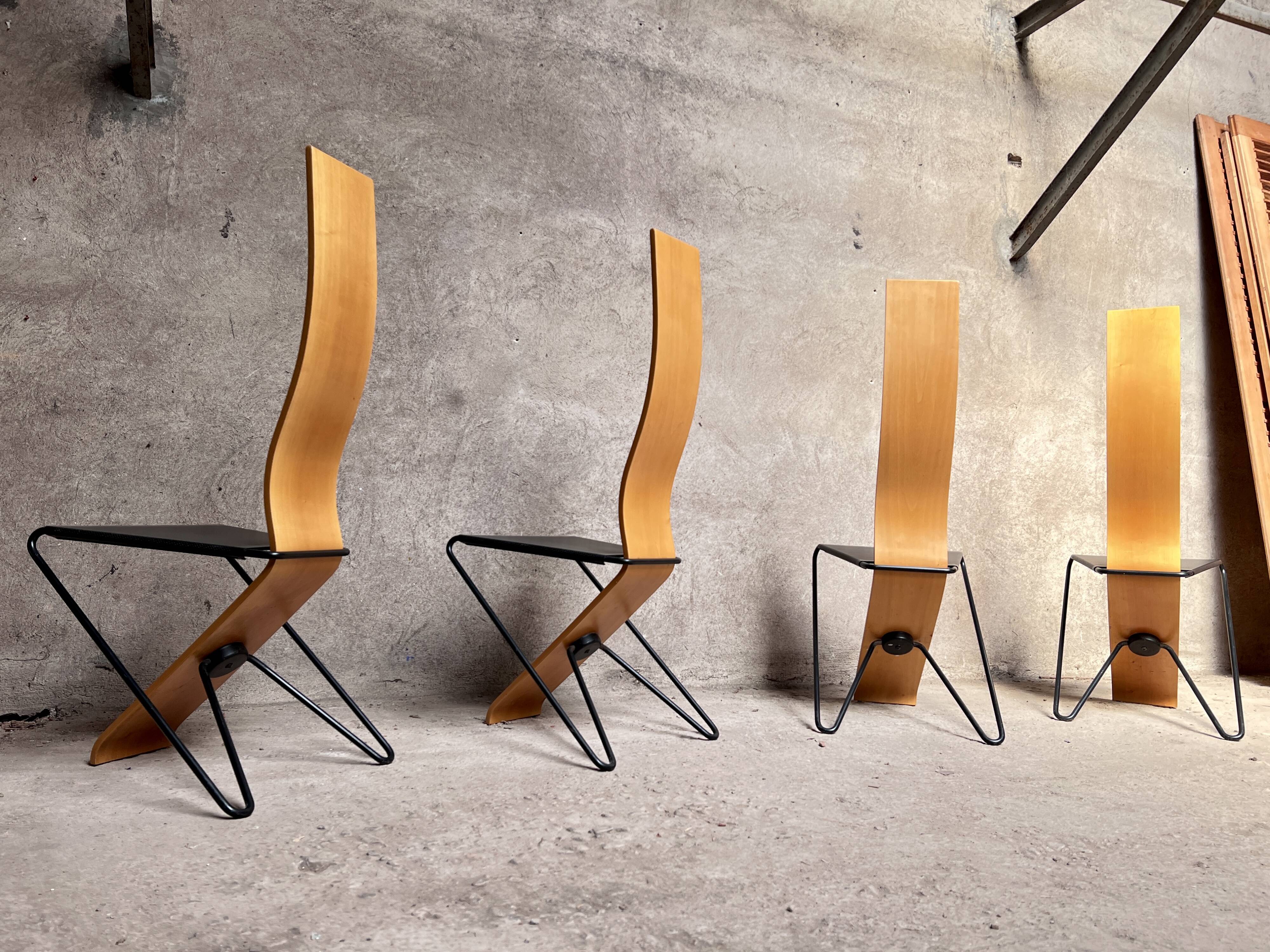 Series of 4 Chairs by Pietro Arosio for Airon 1980