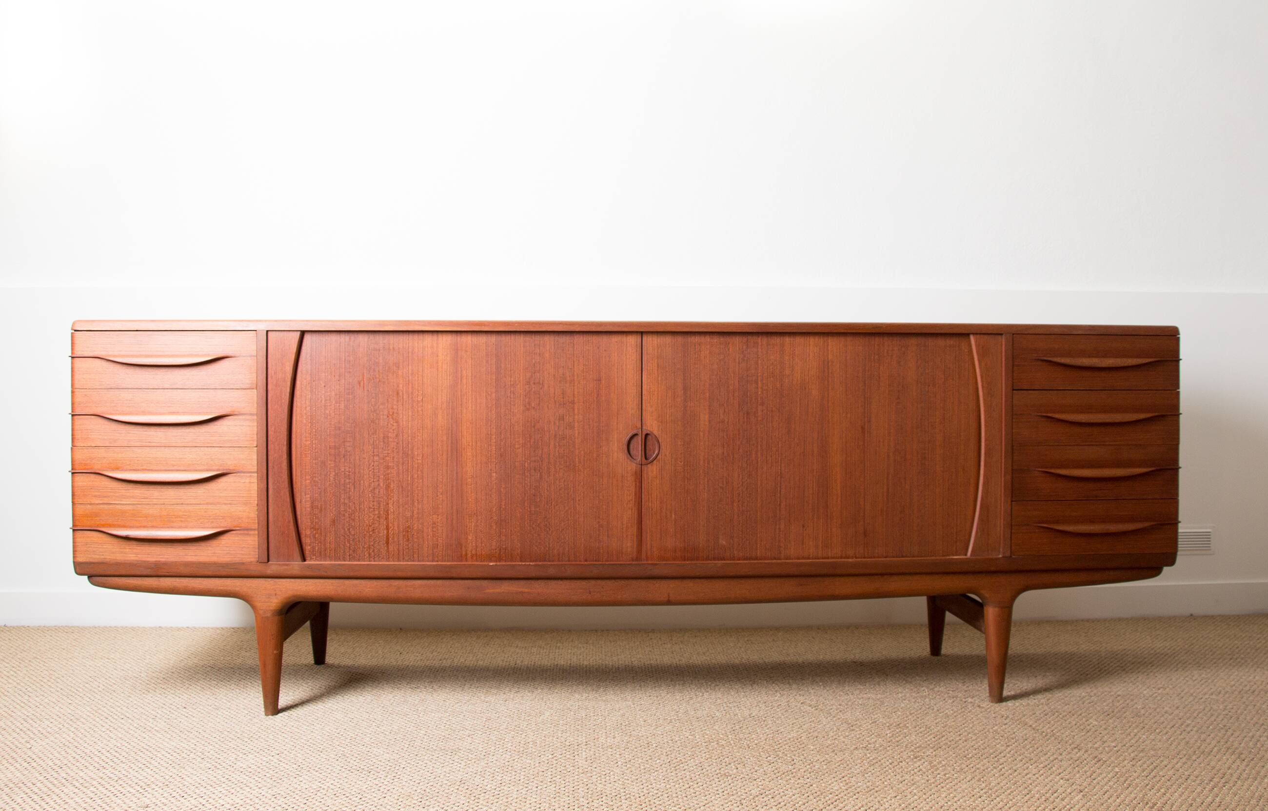 Large Danish sideboard in teak model U15 by Johannes Andersen 1965.