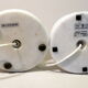 Pair of vintage mushroom lamps Optelma marble and opaline