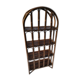 Vintage rattan bookcase shelf