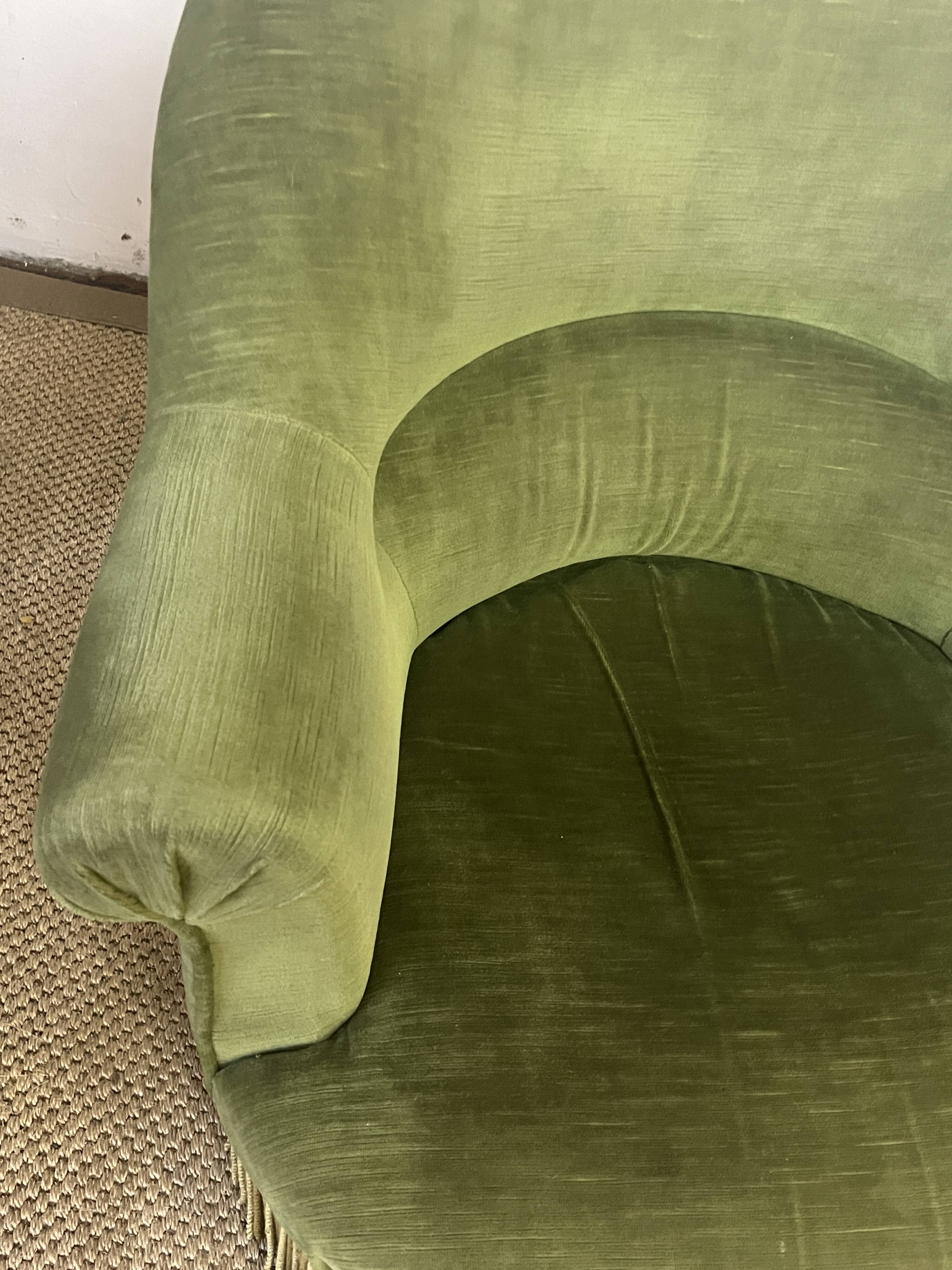 Pair of green toad armchairs