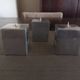 Set of three design candlesticks in brushed steel - Vintage Habitat - 1970s/1980s