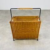 Magazine holder 50s rattan and metal