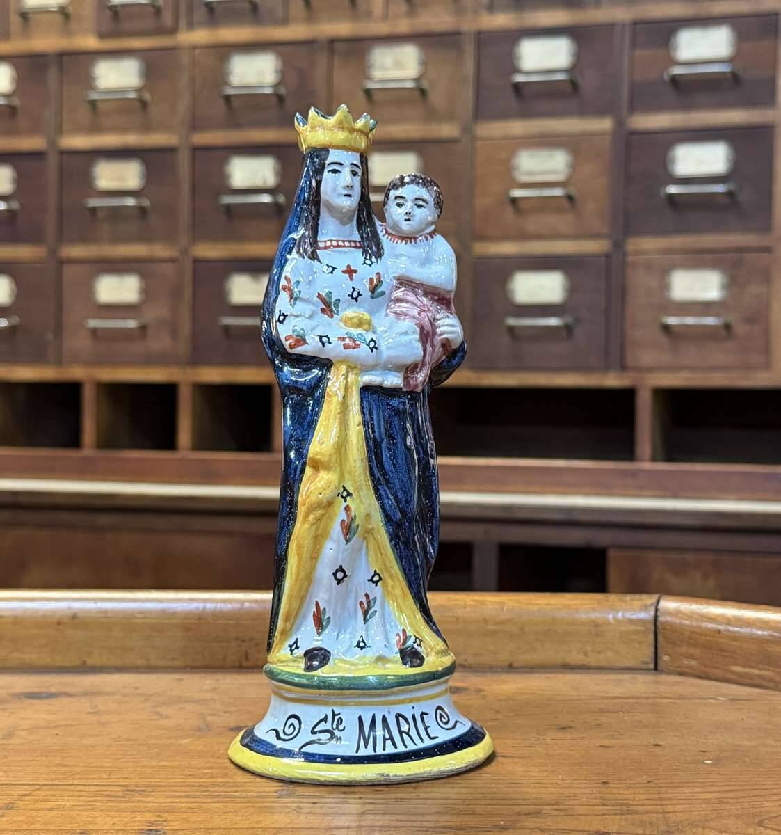 Saint Marie en faience bretonne fin XIXème