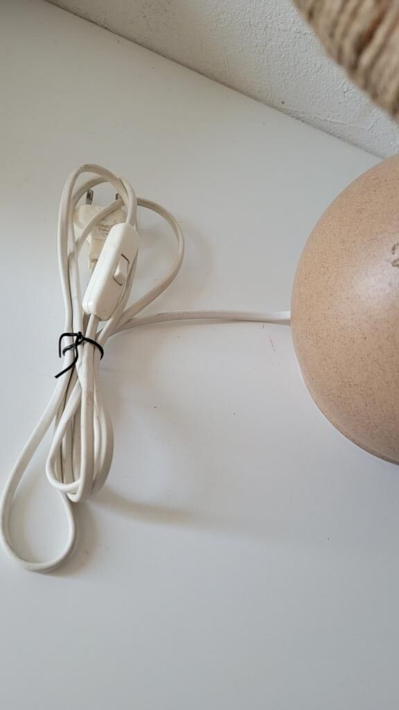 Vintage gres lamp lampshade jute rope