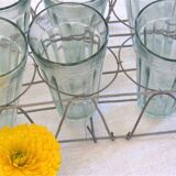Together with 6 glasses wire basket
