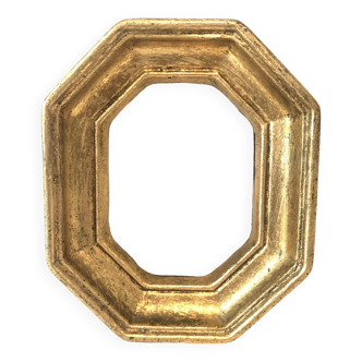 Octagonal Golden Wood Frame
