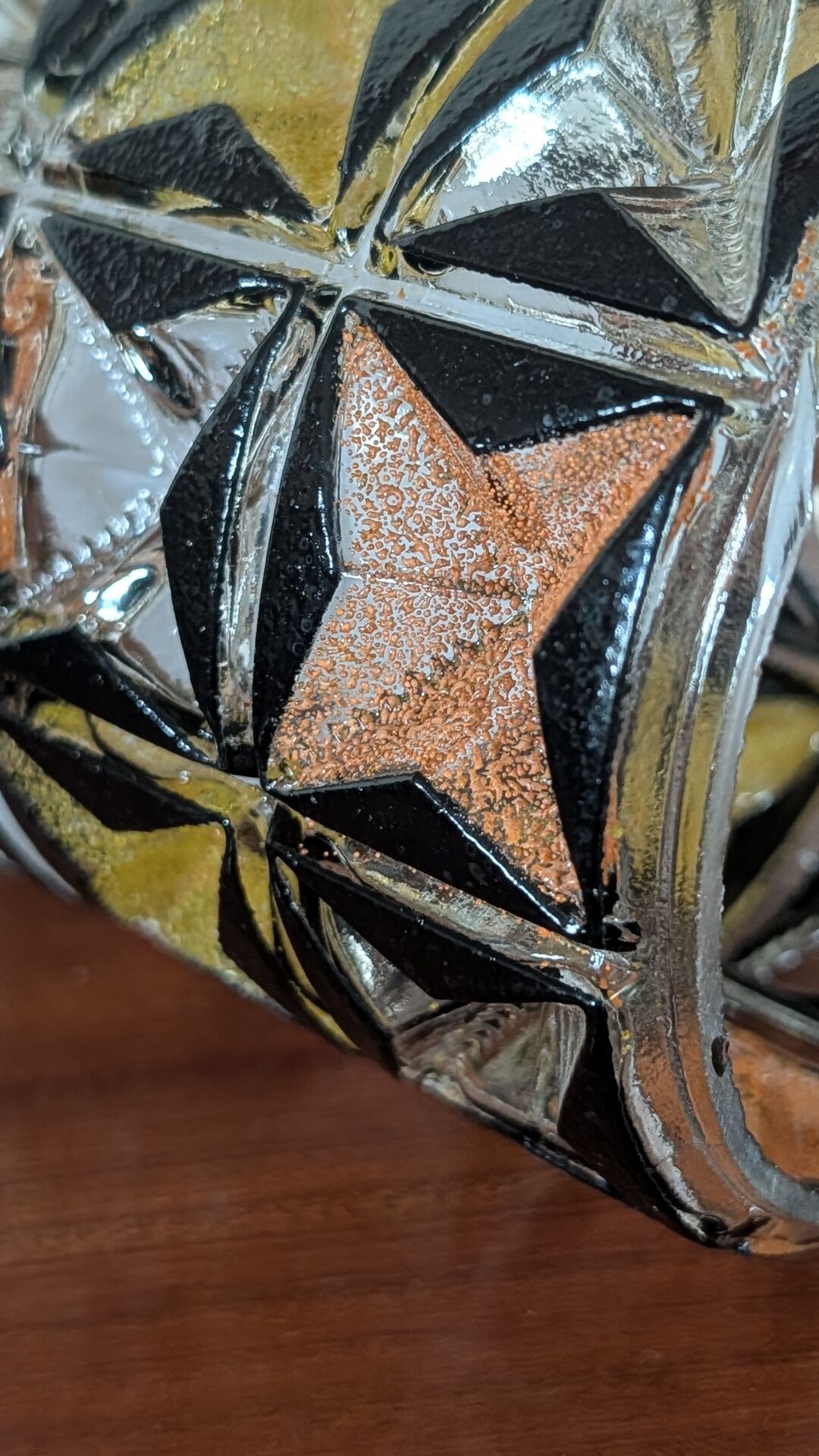 Geometric glass cylinder lamp from the 1970s.
