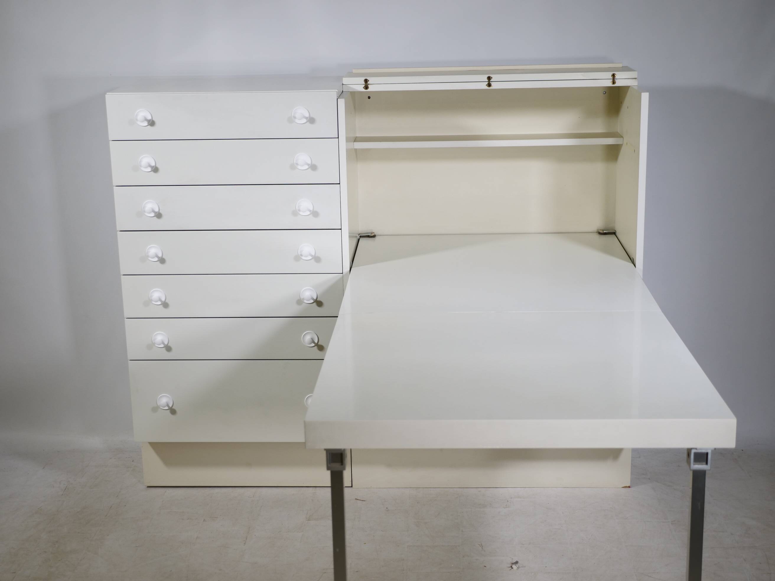 Postmodern highboard cabinet with fold-out desk by Interlübke, 1970s 1980s