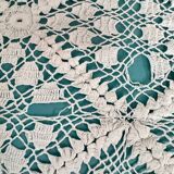 Large vintage handmade crochet bedspread