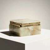 Vintage green marble/onyx jewellery box - 1960s/70s