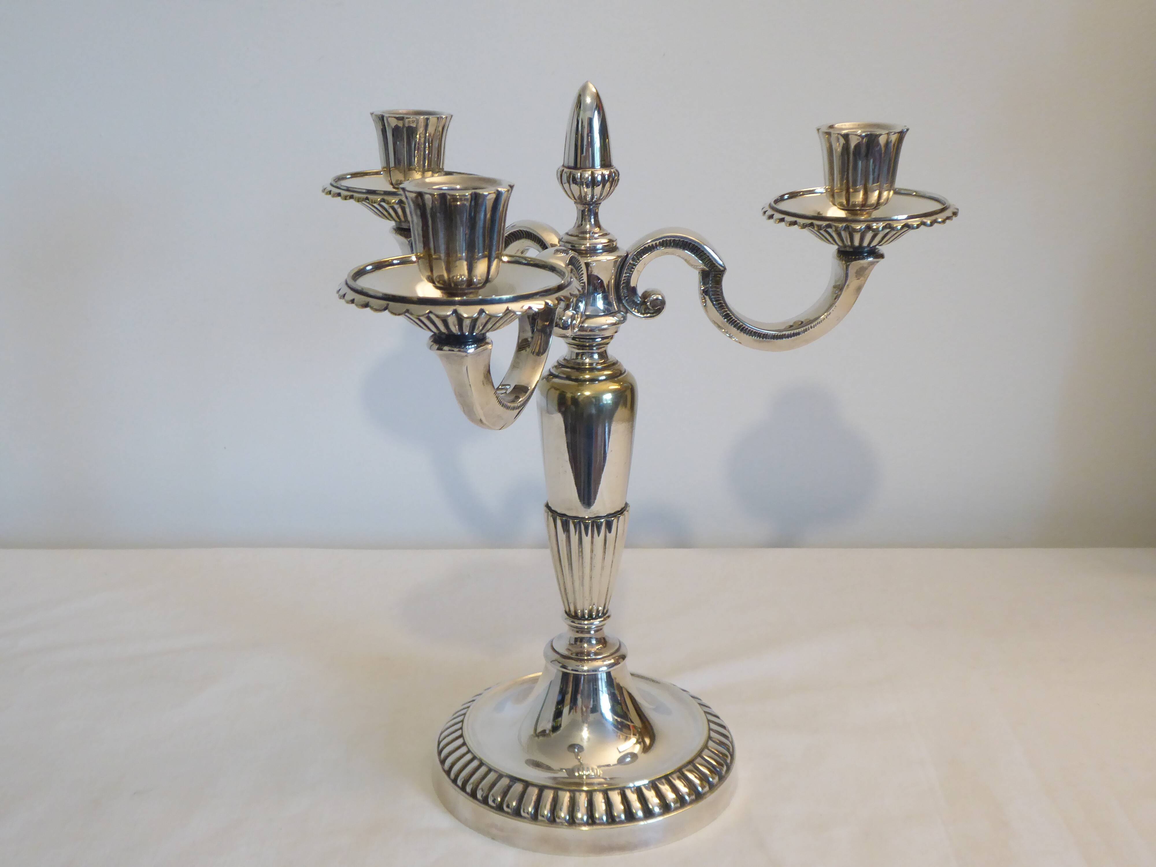 Silver metal candelabra