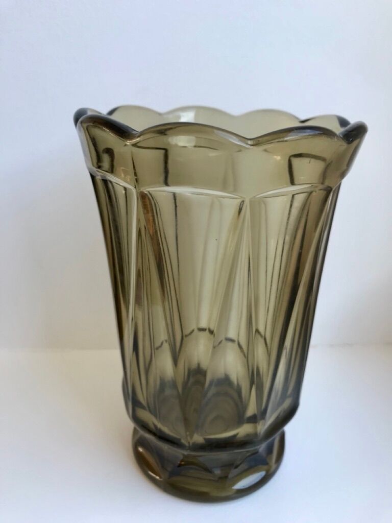 Smoked glass vase 60s-70s