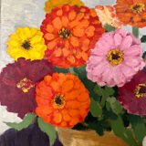 Oil on canvas flowers