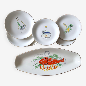 Vintage fish set 1950