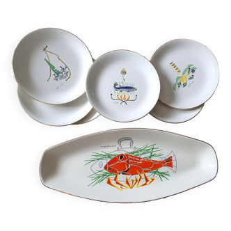 Vintage fish set 1950