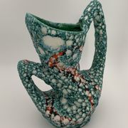 Vase vintage en céramique de vallauris, émail « fat lava » années 1960