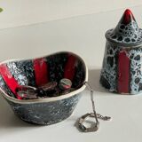 Vintage LUC VALLAURIS Ceramic Sugar Bowl