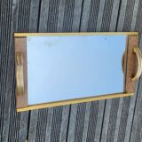 Plateau miroir doré Art déco