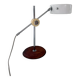 Vintage Midcentury desk lamp in brown leather and chrome Atelje Lyktan, Sweden