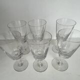 6 verres anciens à  porto en cristal taillé