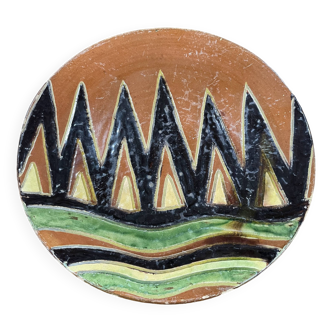 Large ceramic dish by Giraud Biot