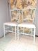 Lot of 2 empire style opera chairs redone in 19th century striped fabric, beige color