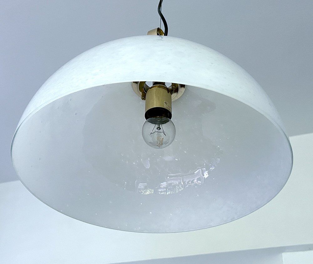 Suspension vintage en verre de Glashütte Limburg, années 1970