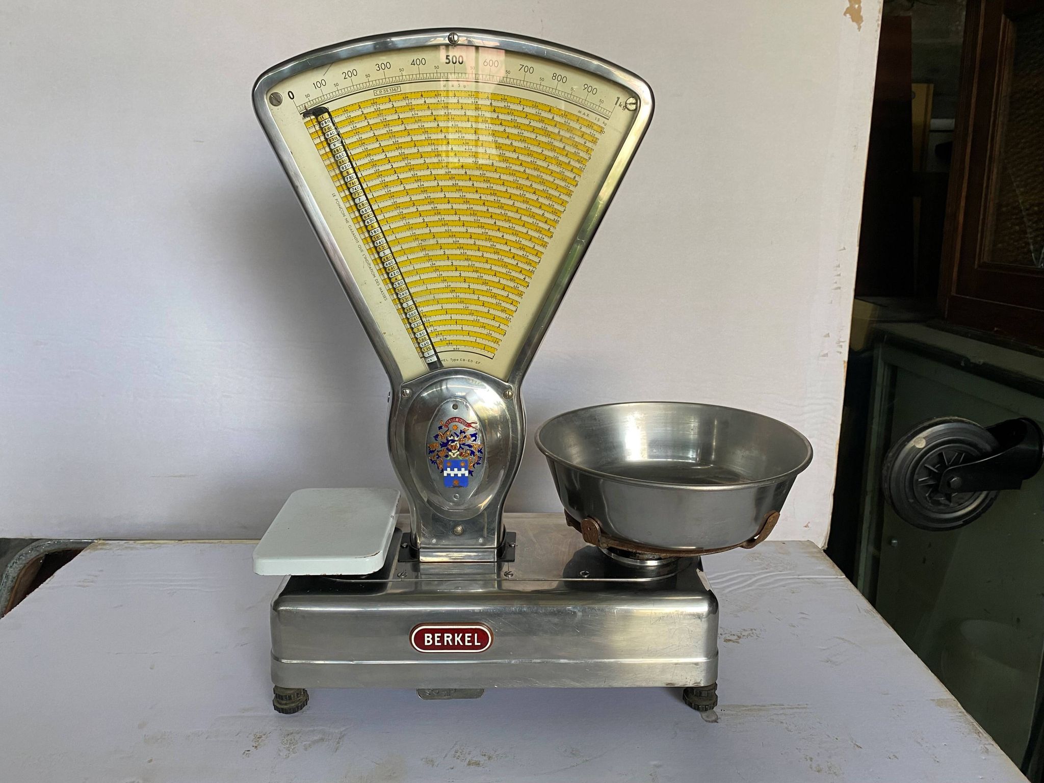 Old Berkel vintage industrial market gardener stainless steel commercial scale 1970