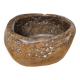 A substantial hand-hewn wooden bowl carved from a single burl section