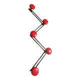 vintage black and red iron coat rack