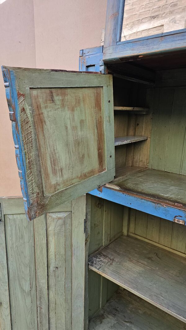 Ancien meuble radio Art déco en teck birman