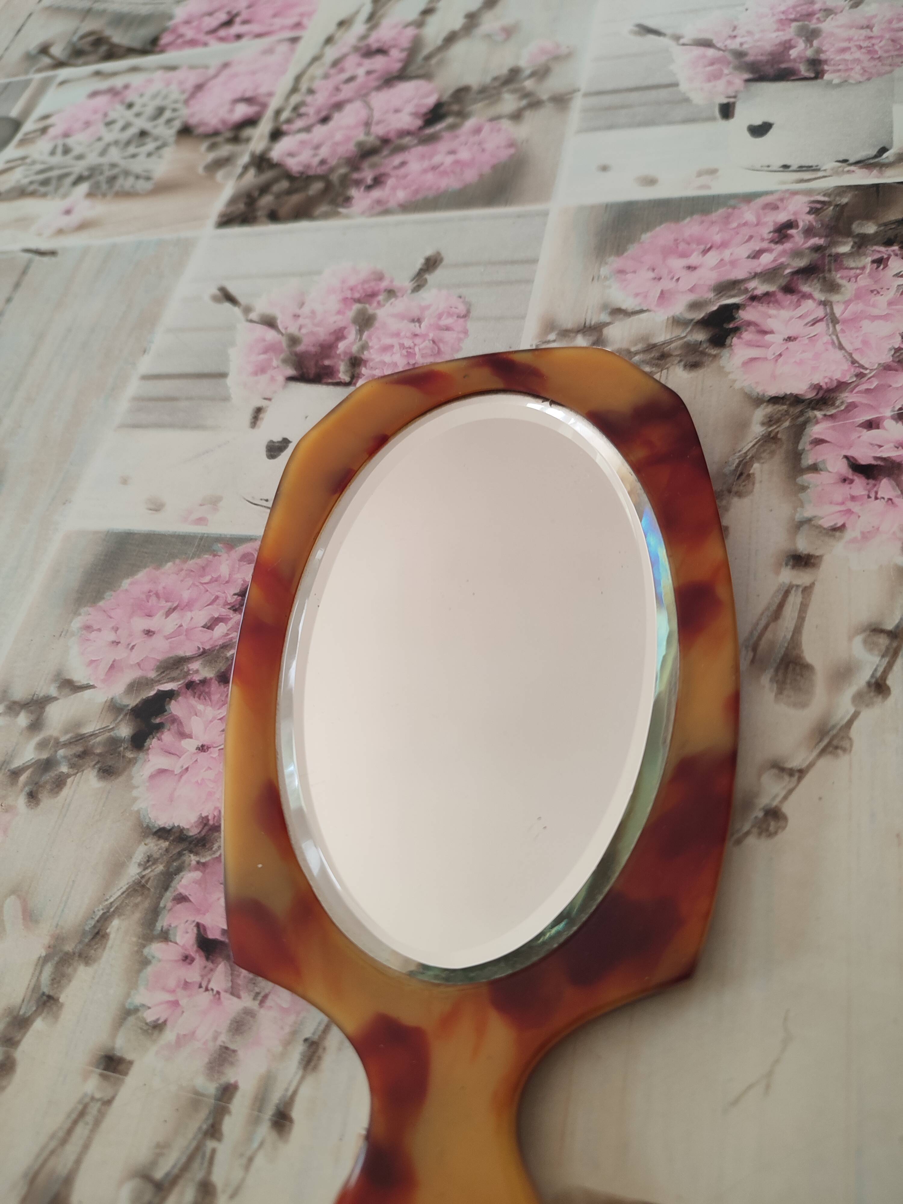 Miroir à main biseauté