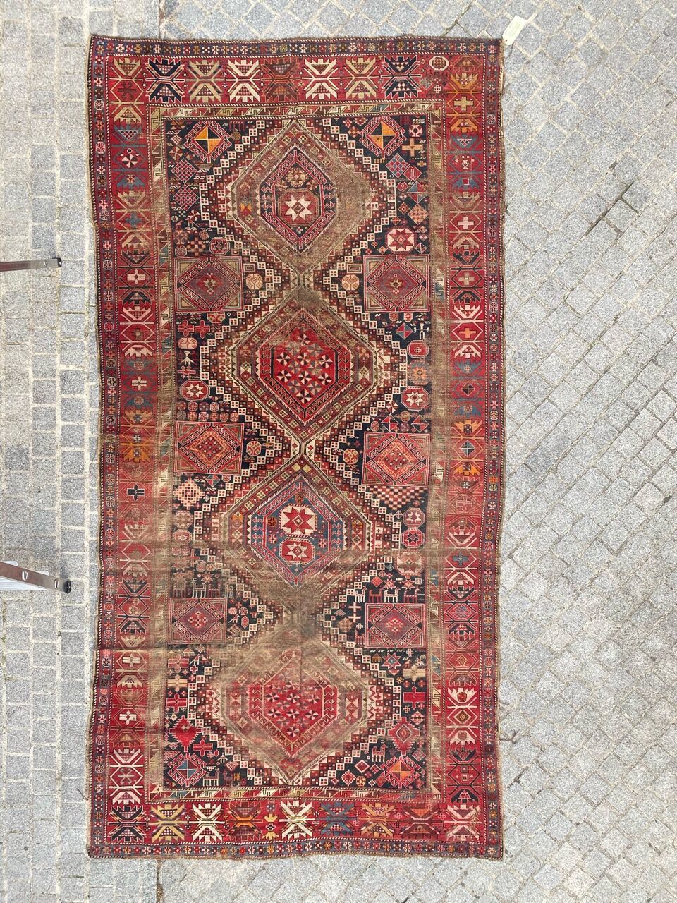 Antique carpet chirwan daghistan handmade 177x350 cm