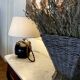 Ceramic lamp, 2M fabric cable, cotton lampshade