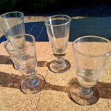 II. 4 19th century glasses (absinthe) of different heights