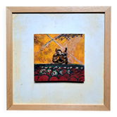 Expressionist painting - oil and wood sculpture by Julien Allègre