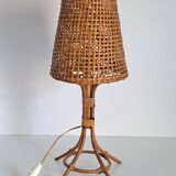 Vintage bamboo bedside lamp