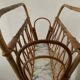 Vintage rattan magazine holder 70s