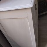 Carved walnut sideboard, white patina