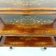 Anglo-Indian teak serving trolley with brass inlays from the 1930s-1940s.