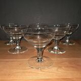 6 engraved champagne glasses from the 30s/40s