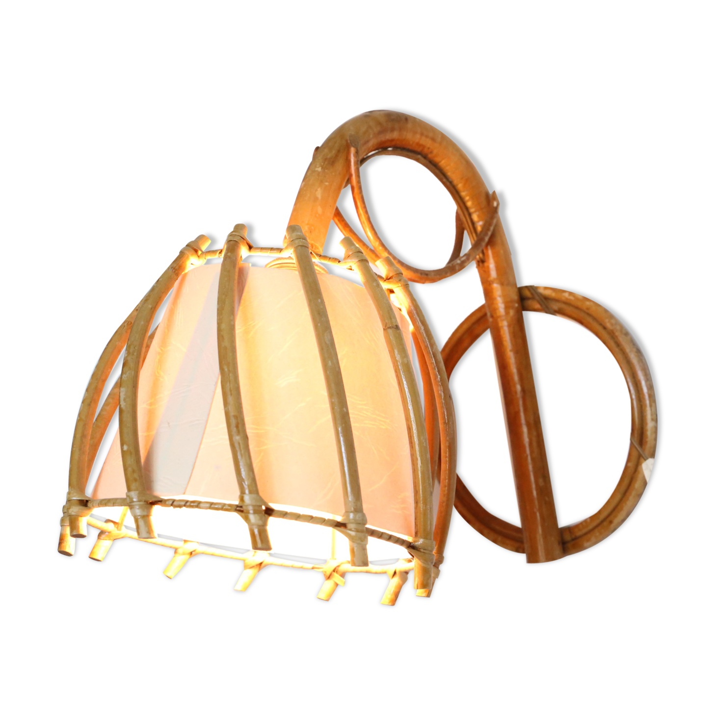 Rattan sconce, vintage