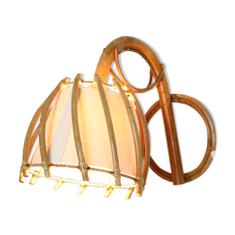 Rattan sconce, vintage
