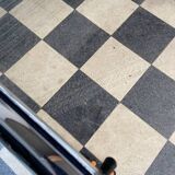 Chrome table and smoked glass
