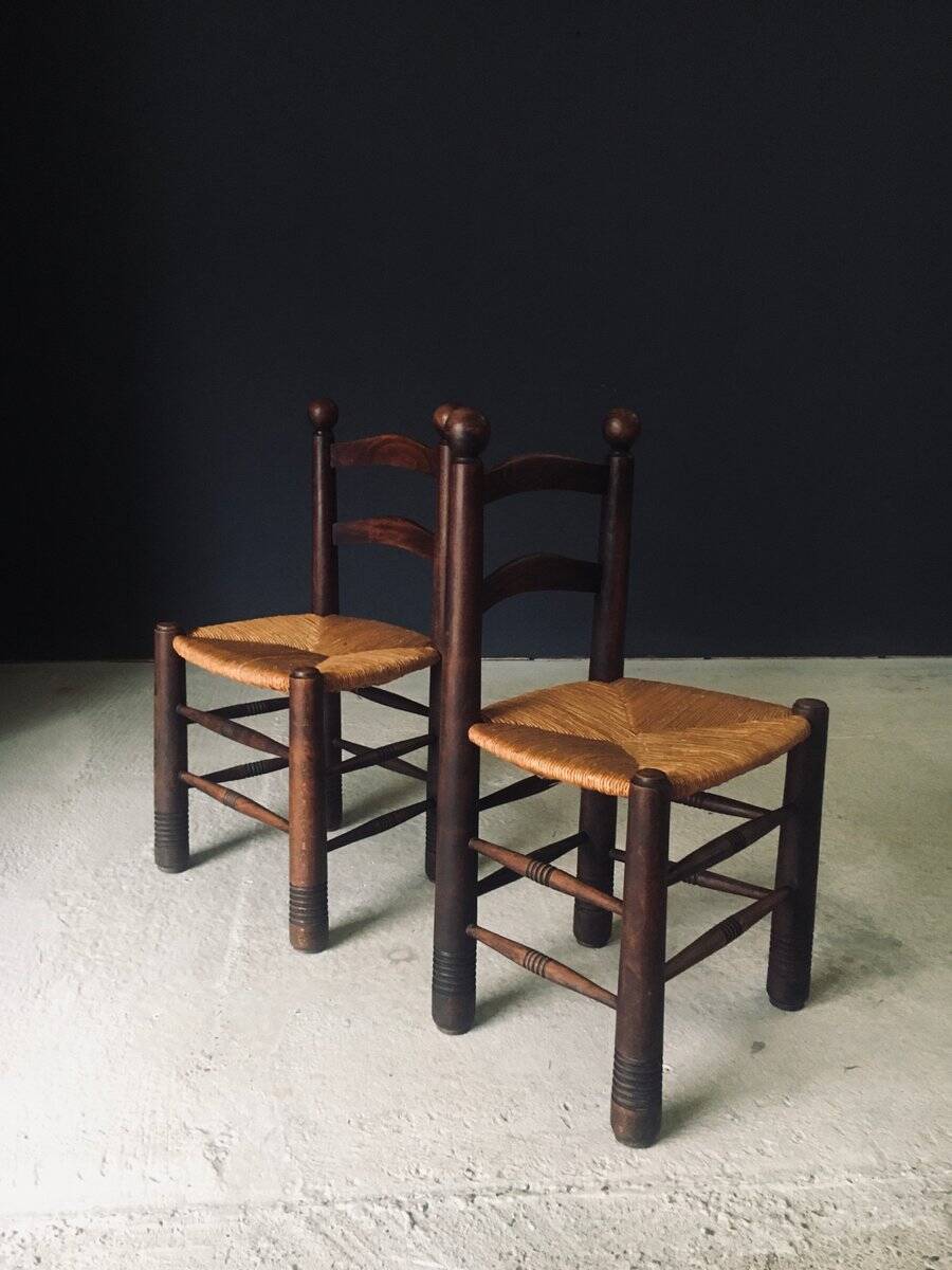 French Provincial Dining Chairs by Charles Dudouyt, France, 1940s, Set of 6