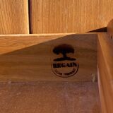 Regain / chapo Chevet en orme massif  1 tiroir en ceinture 1980 Signé