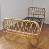 Bed rattan 60s